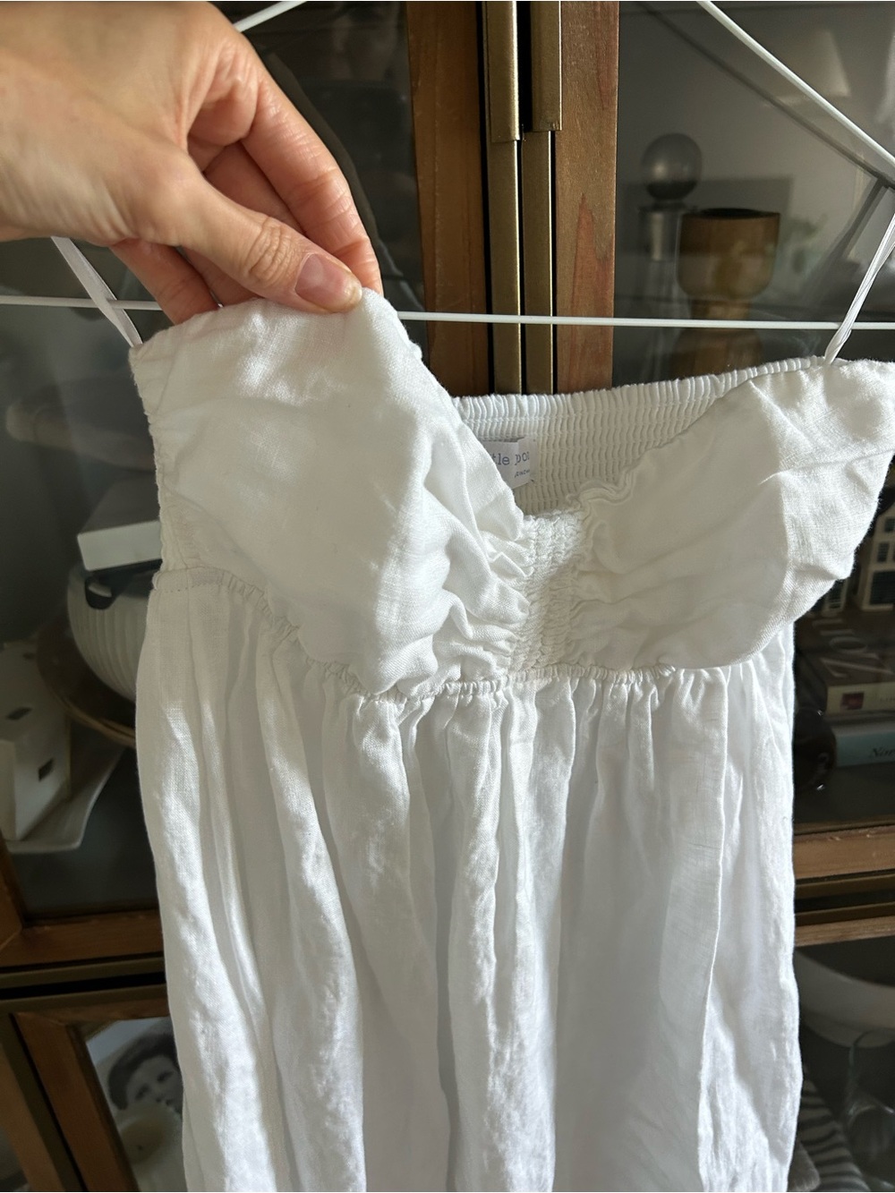 Aritzia Little Moon 100% Linen White Strapless Maxi Dress - Picture 6 of 15